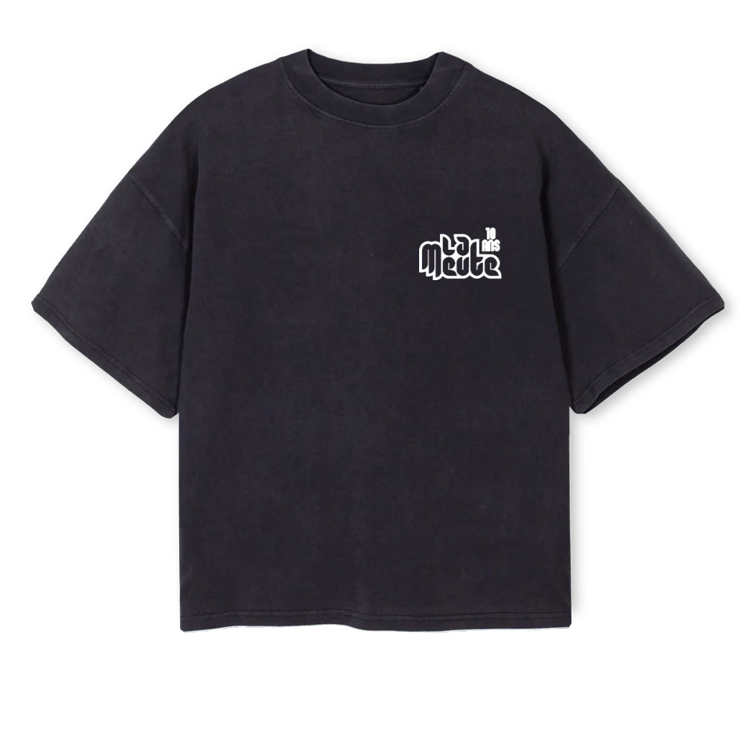 LMBIRTHDAY Vintage Black Oversized Boxy Tee.