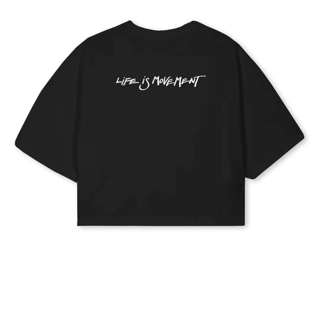 LMCROPTWO Black Cropped Oversized Tee. - Image 2