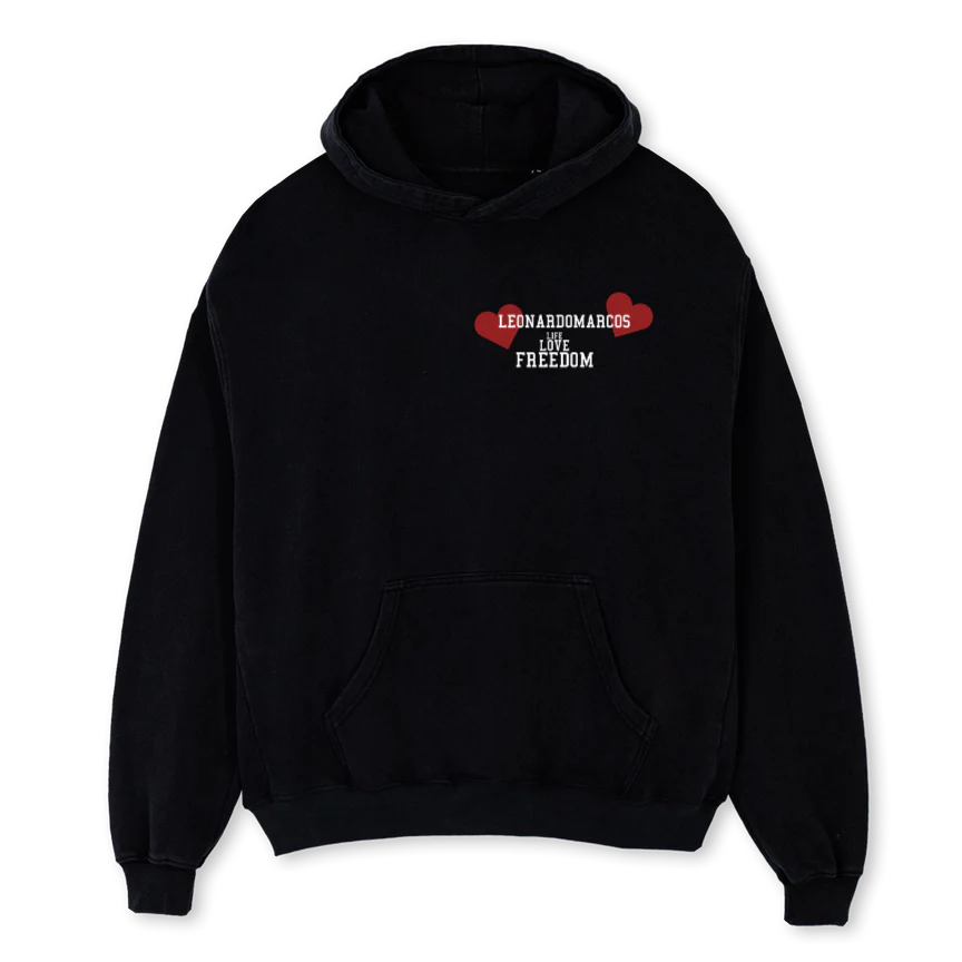 LMLIFELOVEFREEDOM Black Oversized Hoodie.