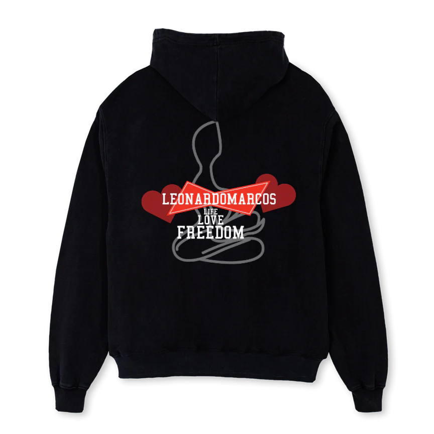 LMLIFELOVEFREEDOM Black Oversized Hoodie. - Image 2