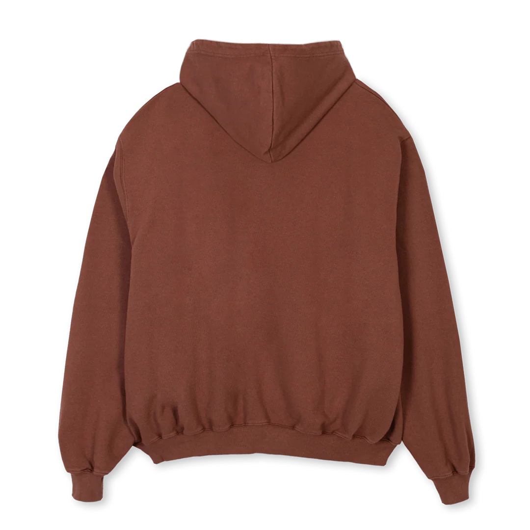 LNLBROWNSALMONHOODIE Vintage Brown Oversized Zipped Hoodie. - Image 2