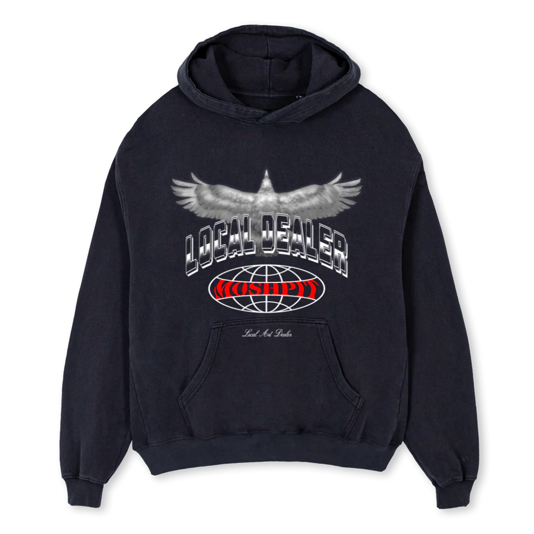 LOCAL DEALER Vintage Black Oversized Hoodie.
