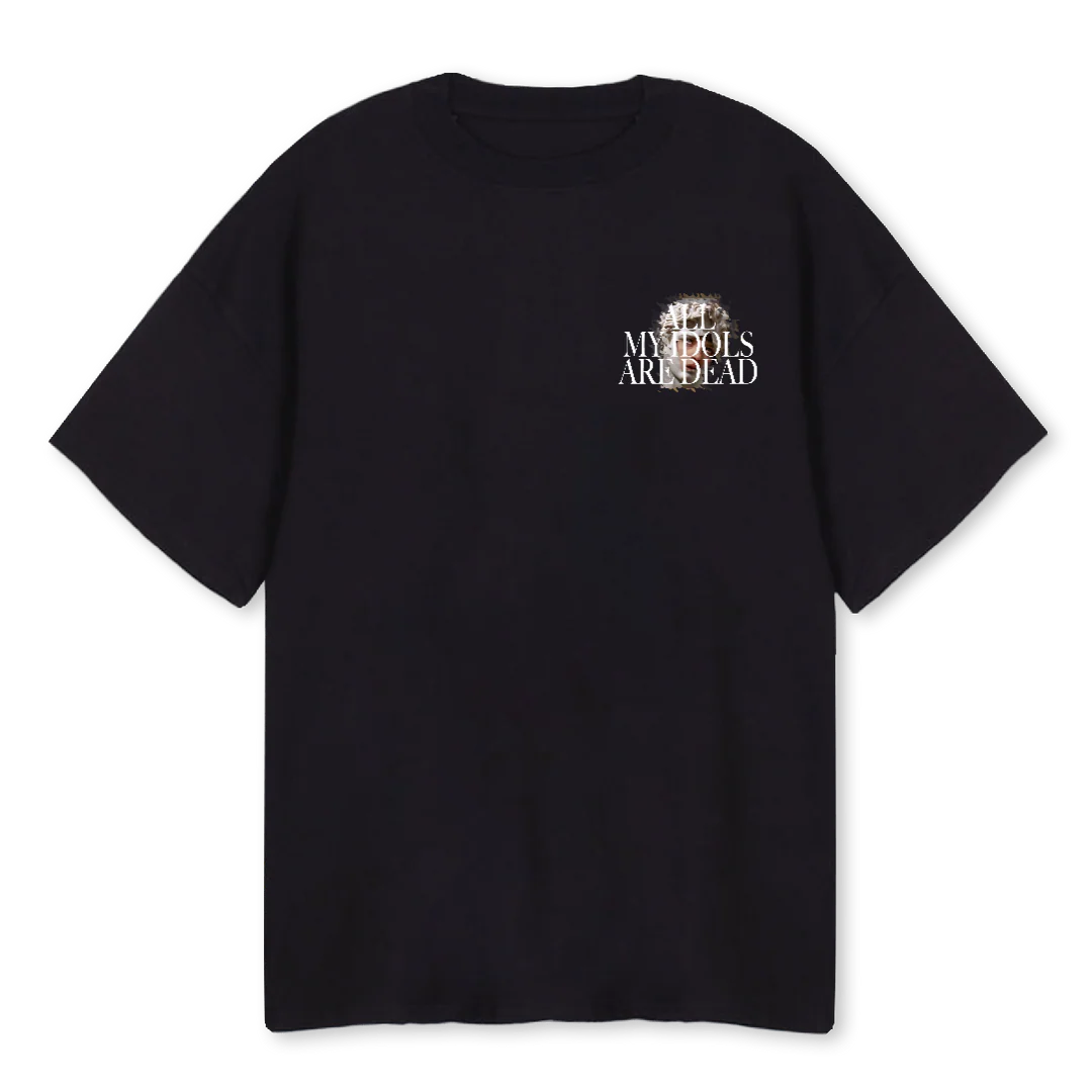 LOGOLEFTCHESTIDOL Black Oversized Tee.