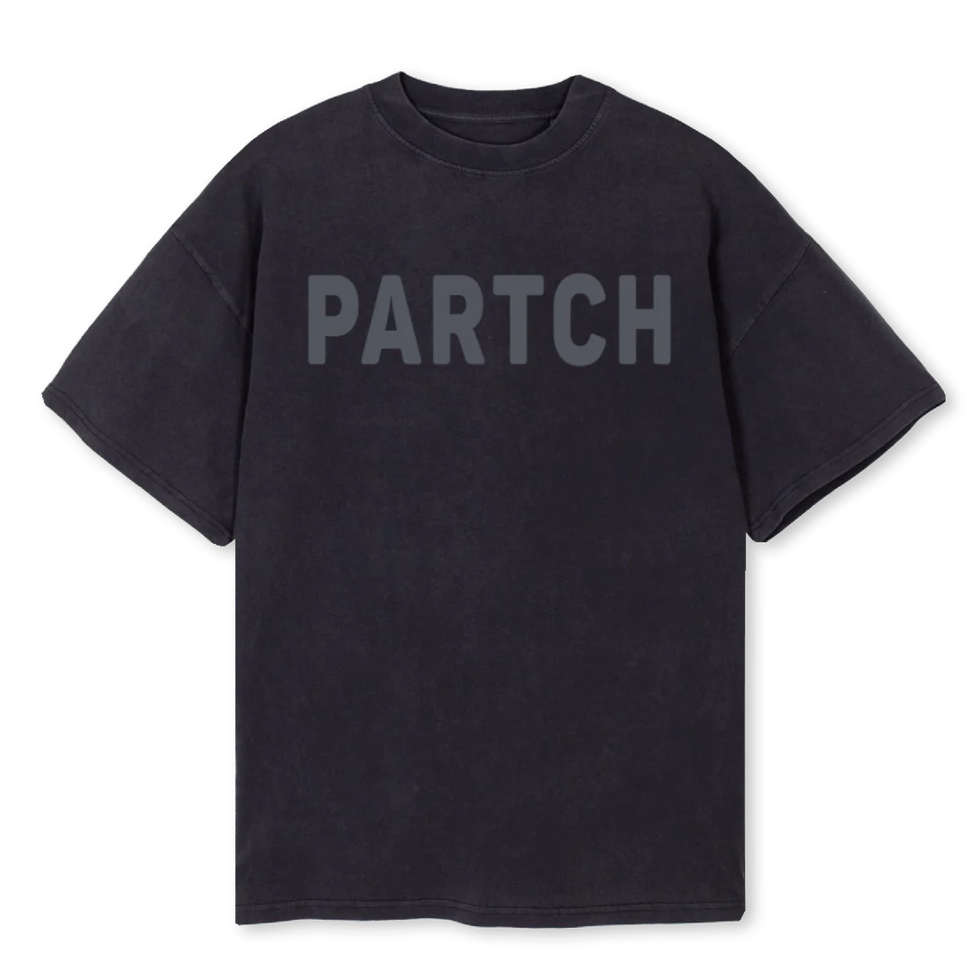 LOGOOVTVBLK Vintage Black Oversized Tee.