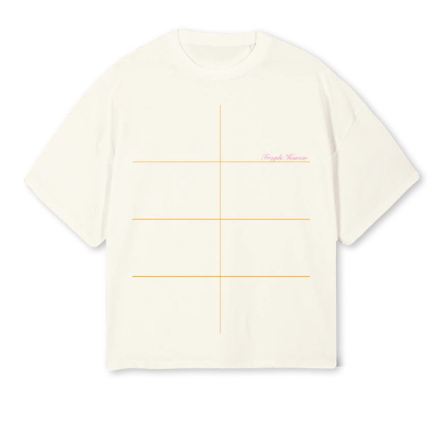 LOGOT Cream Oversized Boxy Tee.