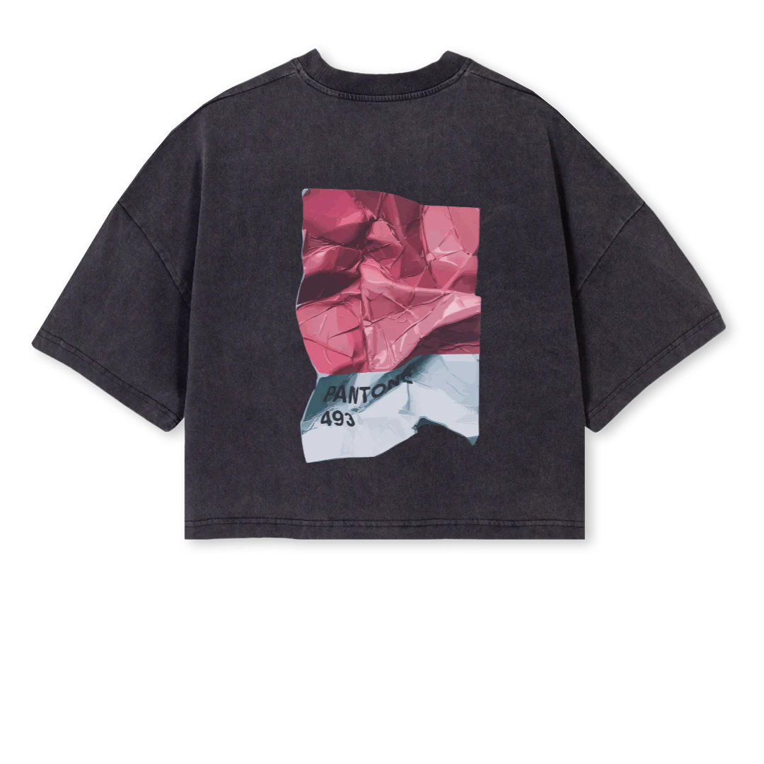 LOIS Vintage Black Cropped Oversized Tee. - Image 2