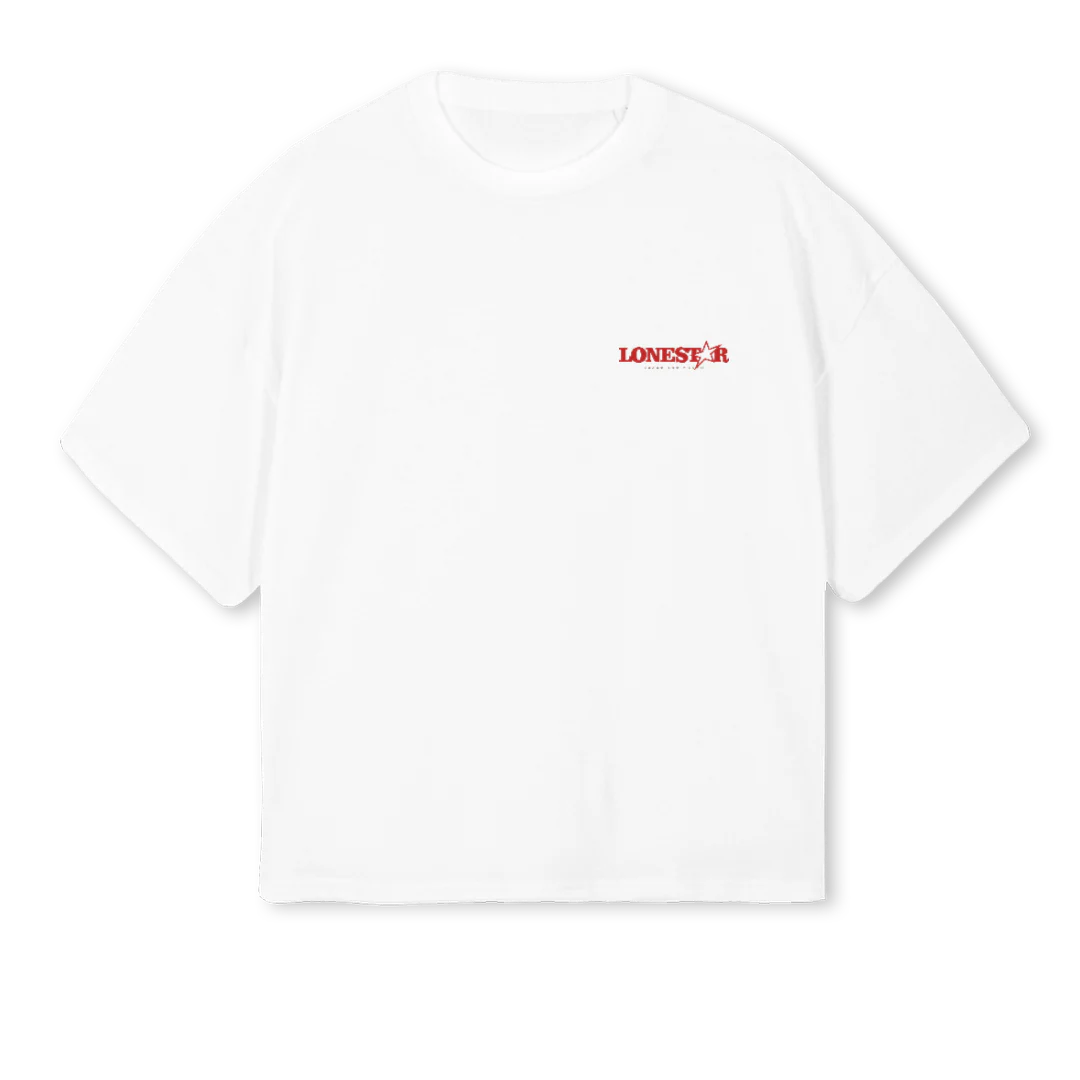 LONESTARWHITE White Oversized Boxy Tee.