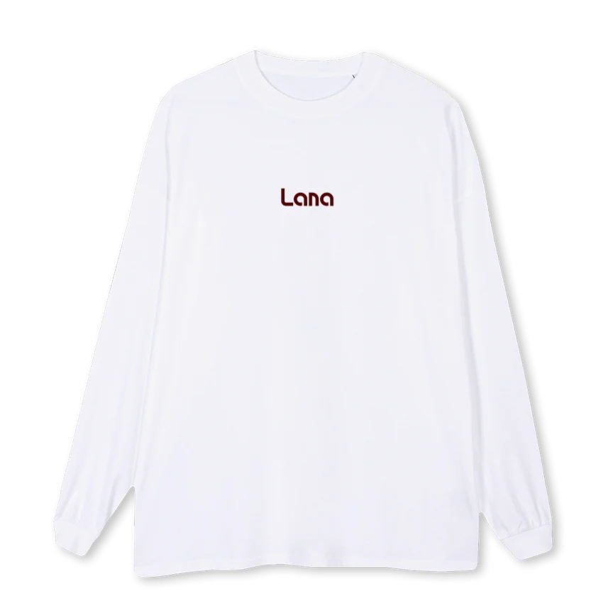 LANALOGOLONGSLEEVE_W White Oversized LS Tee