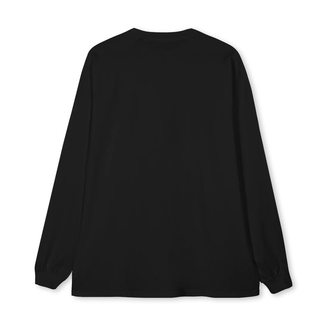 LONGEINS Black Oversized LS Tee. - Image 2