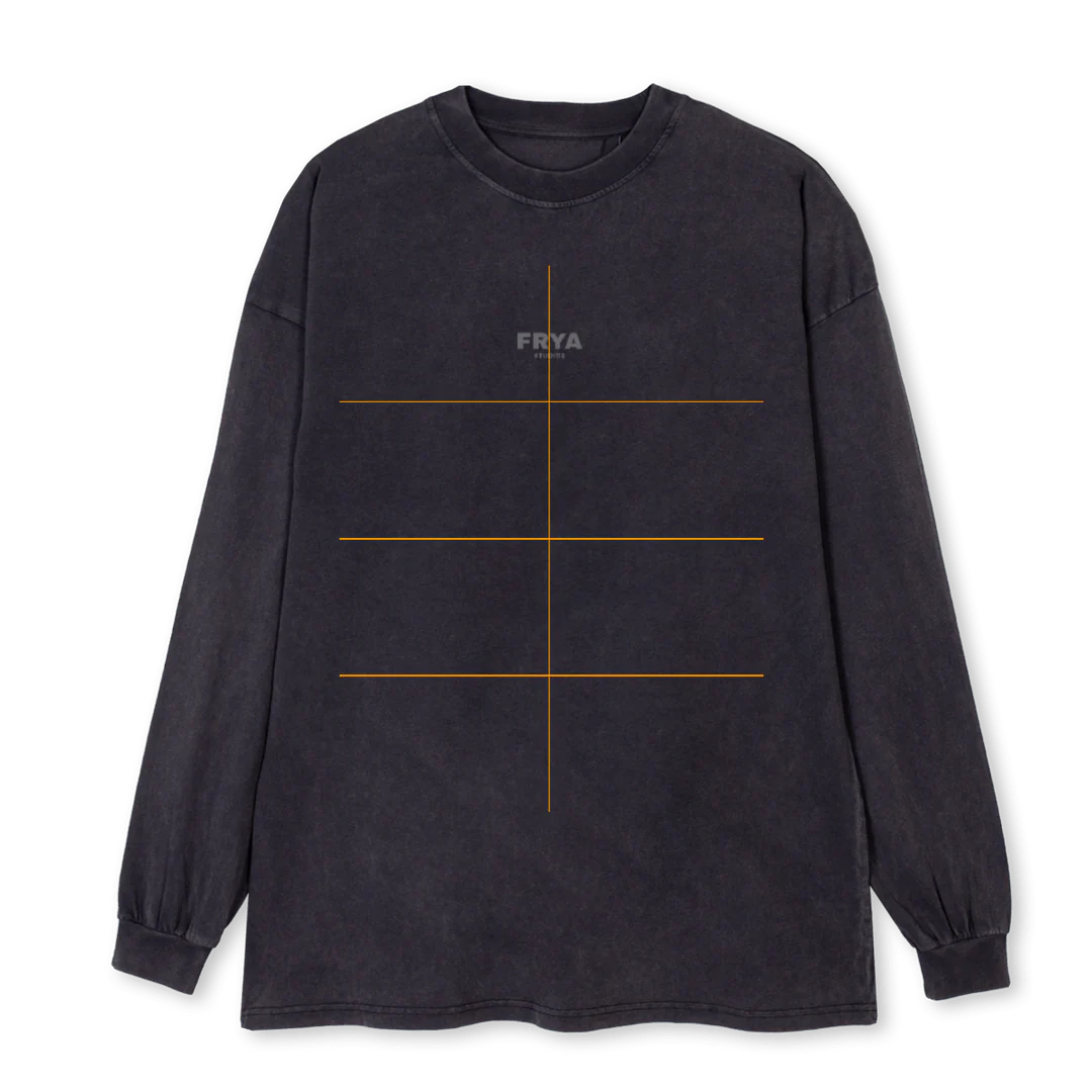 LONGLOGO Vintage Black Oversized LS Tee.