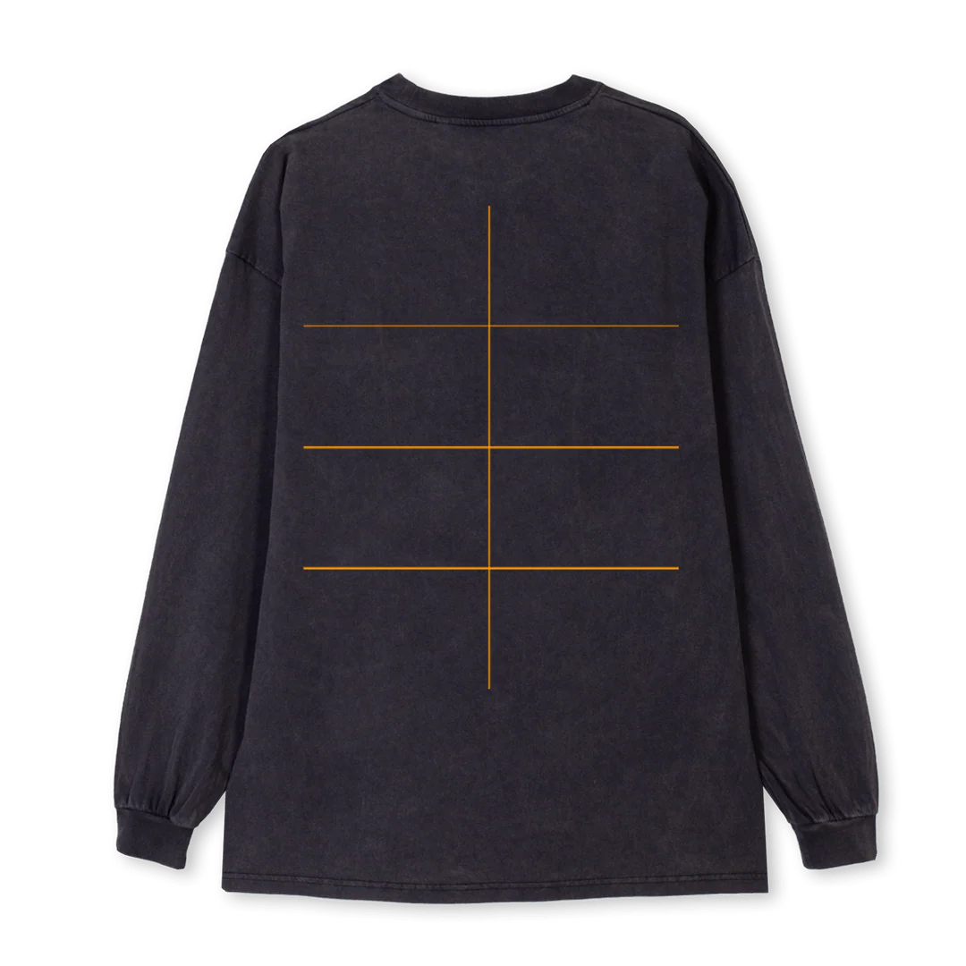 LONGLOGO Vintage Black Oversized LS Tee. - Image 2