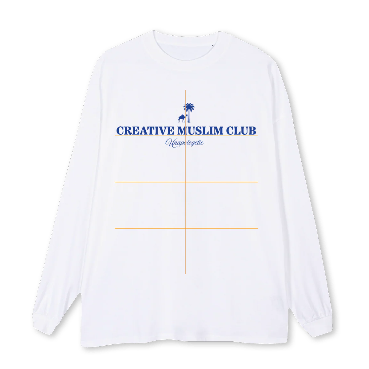 LONGSLCAMLBLUE White Oversized LS Tee.
