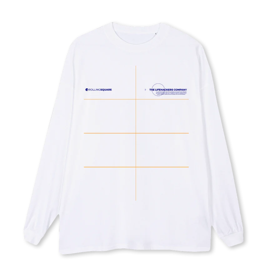 LONGSLEEV BLUEWHITE White Oversized LS Tee.