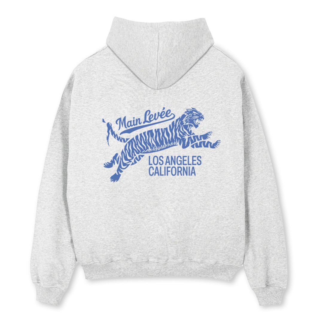 LOSANGELESZIPHOODIE Light Grey Marl Oversized Zipped Hoodie. - Image 2