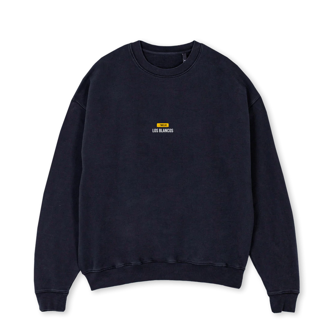 LOSBLANCOSTWOSWEATER Vintage Black Oversized Crewneck Sweater.