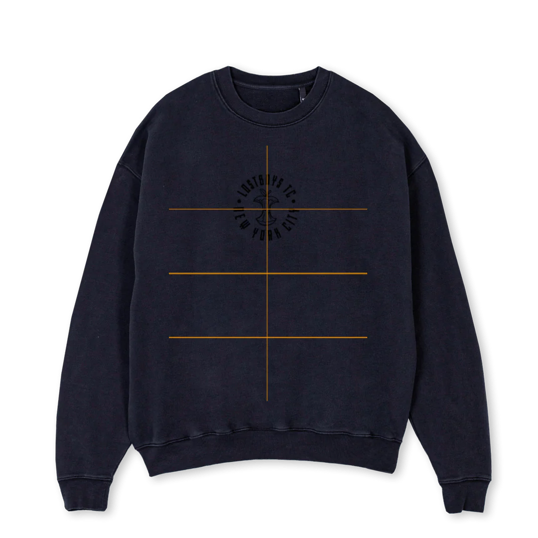 LOSTAPPLE Vintage Black Oversized Crewneck Sweater.