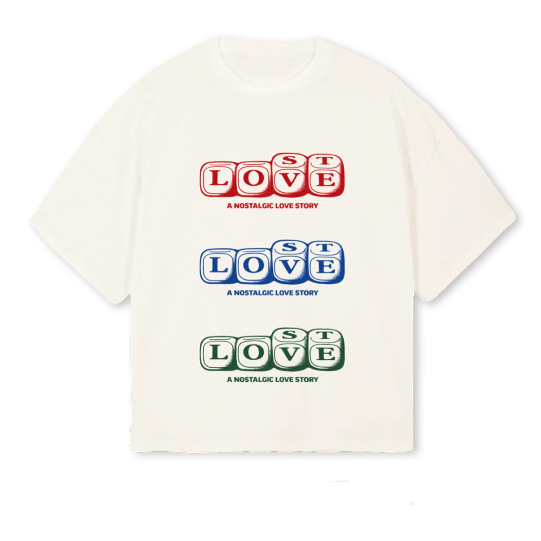 LOSTLOVE Vintage White Oversized Boxy Tee.