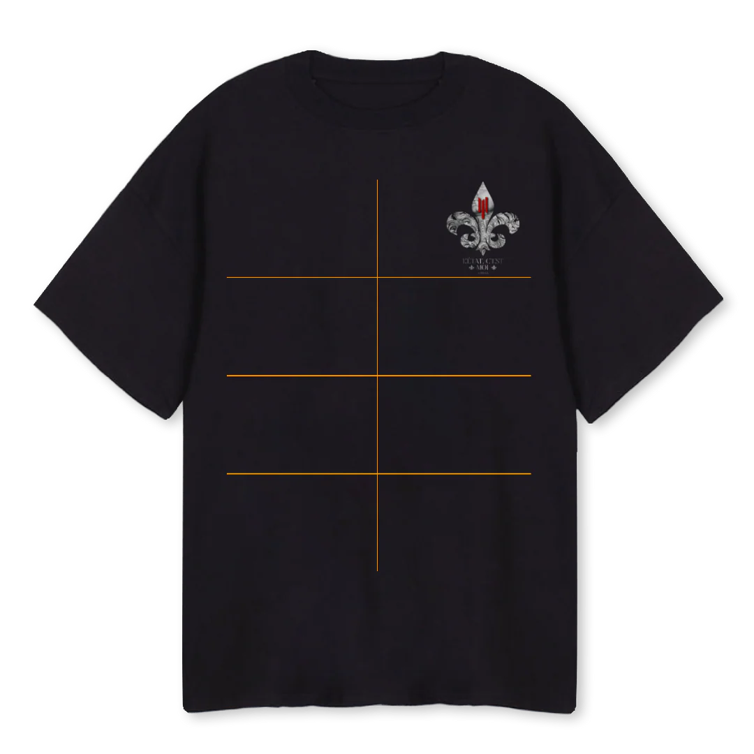 LOUIS XIV Black Oversized Tee.