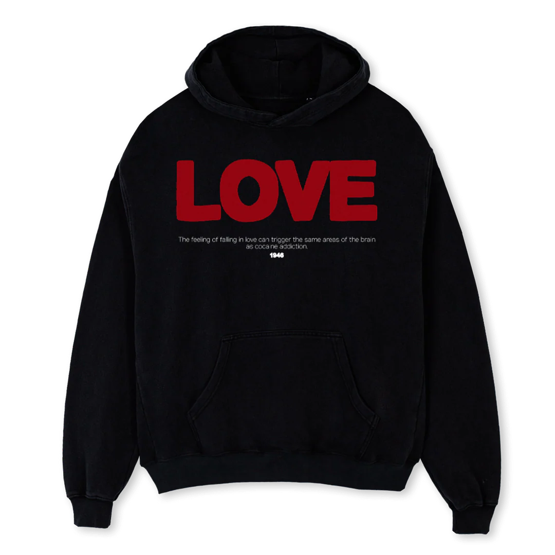 LOVE Black Oversized Hoodie.