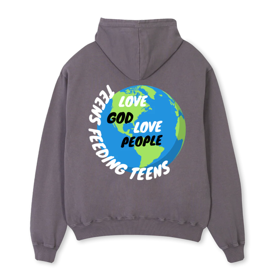 LOVEGODLOVEPPL Pigment Grey Oversized Hoodie. - Image 2