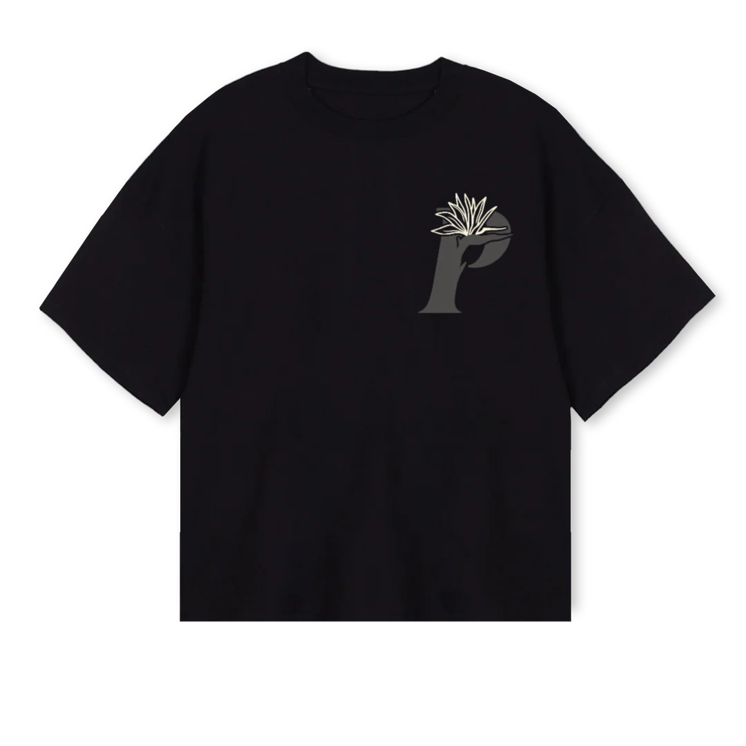 LOVEPARTY Black Oversized Boxy Tee.