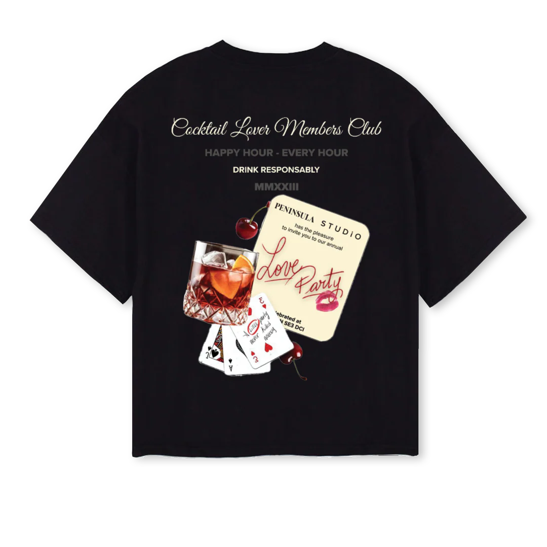 LOVEPARTY Black Oversized Boxy Tee. - Image 2