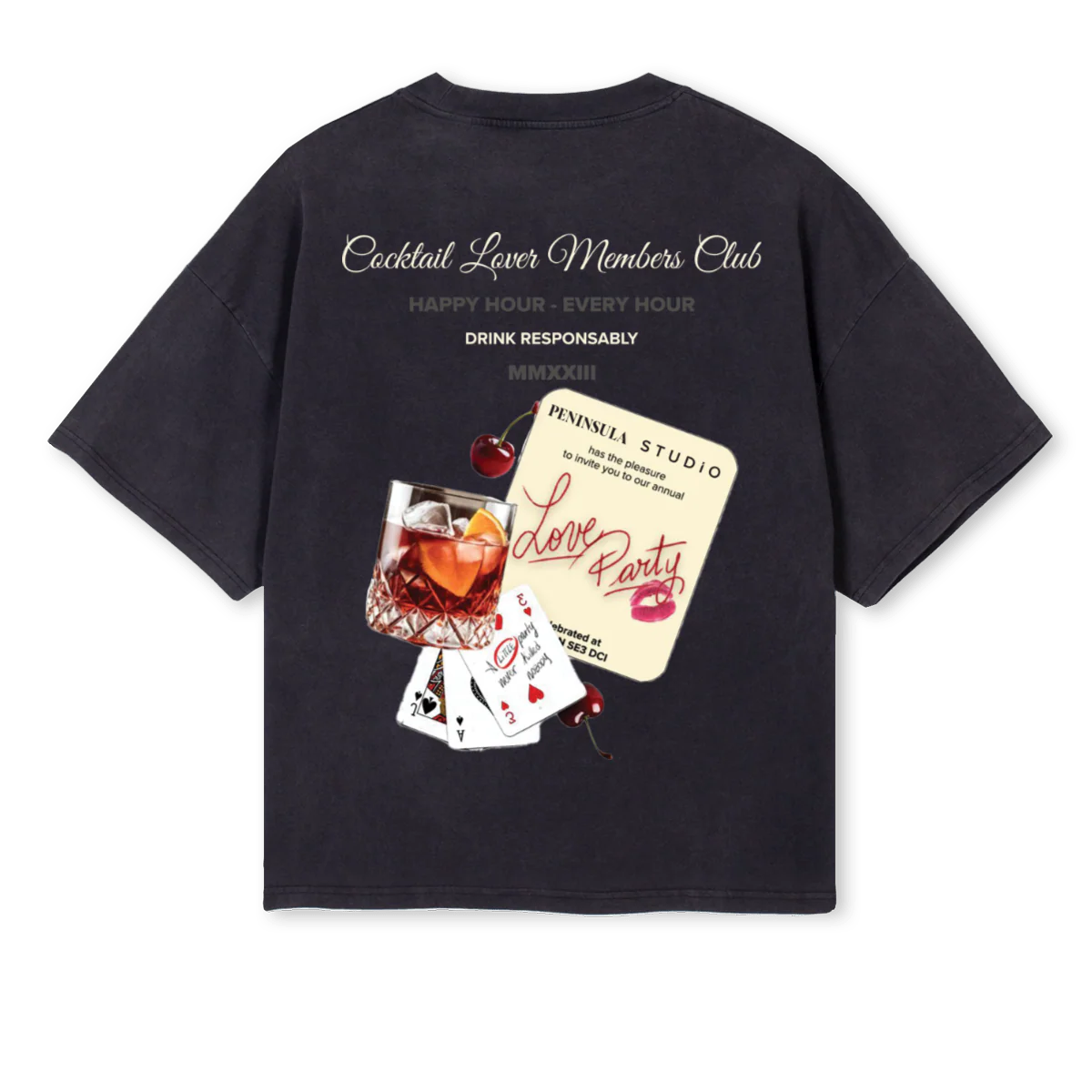 LOVEPARTY Vintage Black Oversized Boxy Tee. - Image 2