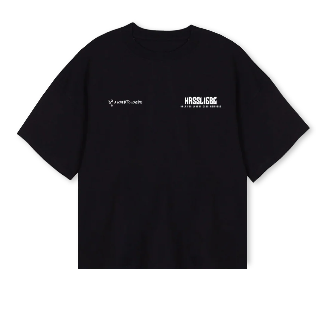 LOVER Black Oversized Boxy Tee.