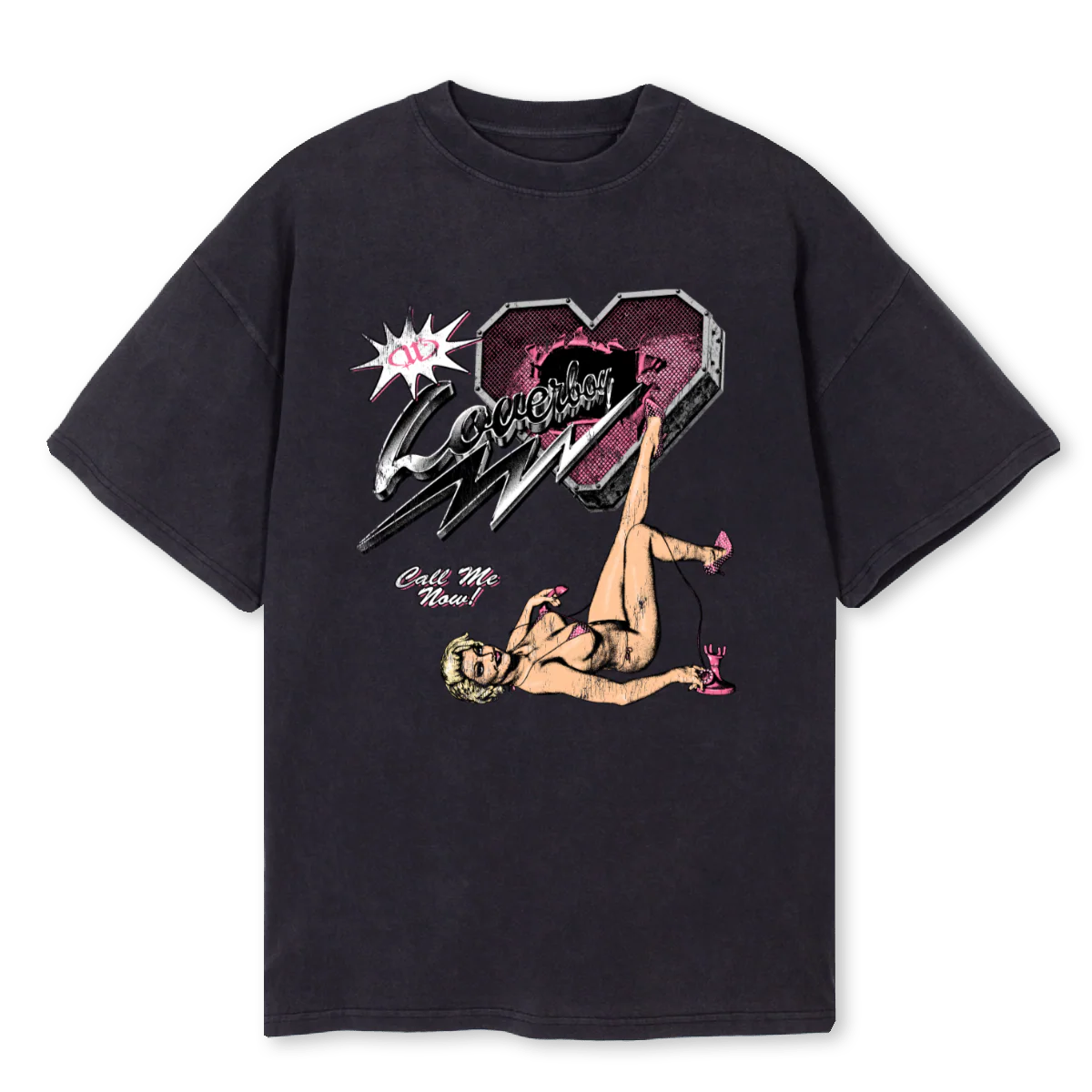 LOVERBOY FINAL Vintage Black Oversized Tee.