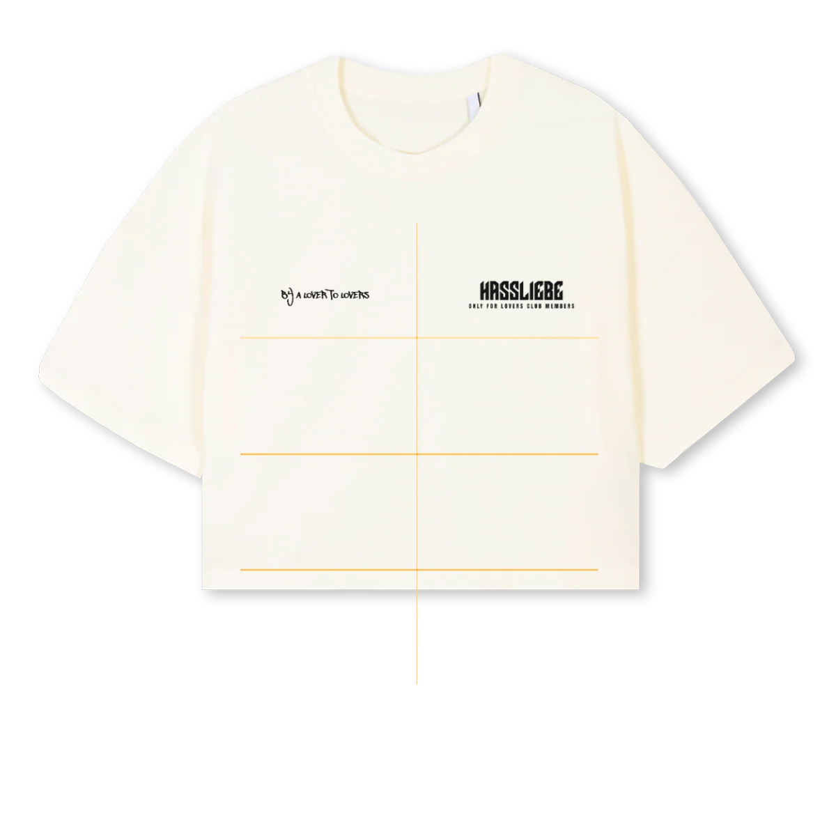 LOVRSW Cream Cropped Oversized Tee.