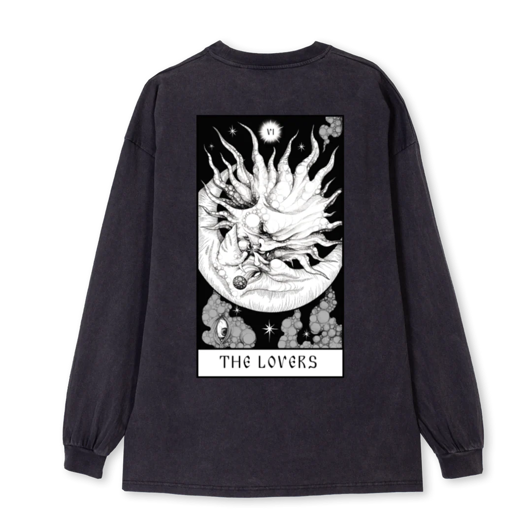 LOVERSLONG Vintage Black Oversized LS Tee. - Image 2