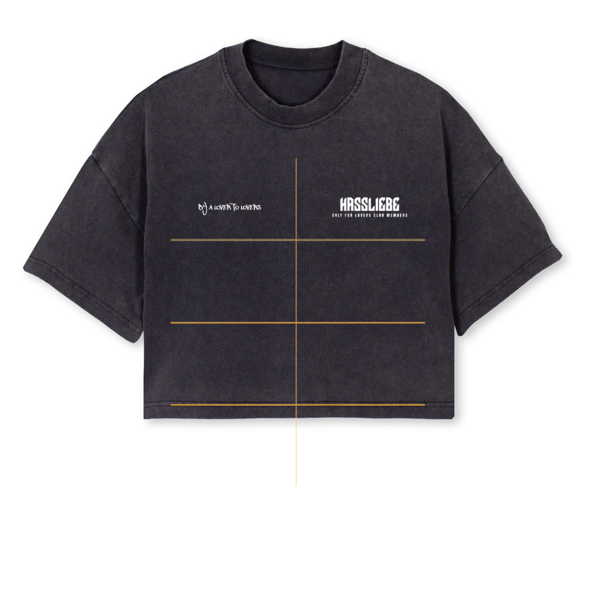 LOVER Vintage Black Cropped Oversized Tee.
