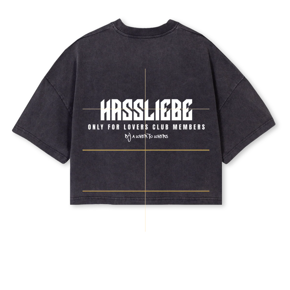 LOVER Vintage Black Cropped Oversized Tee. - Image 2