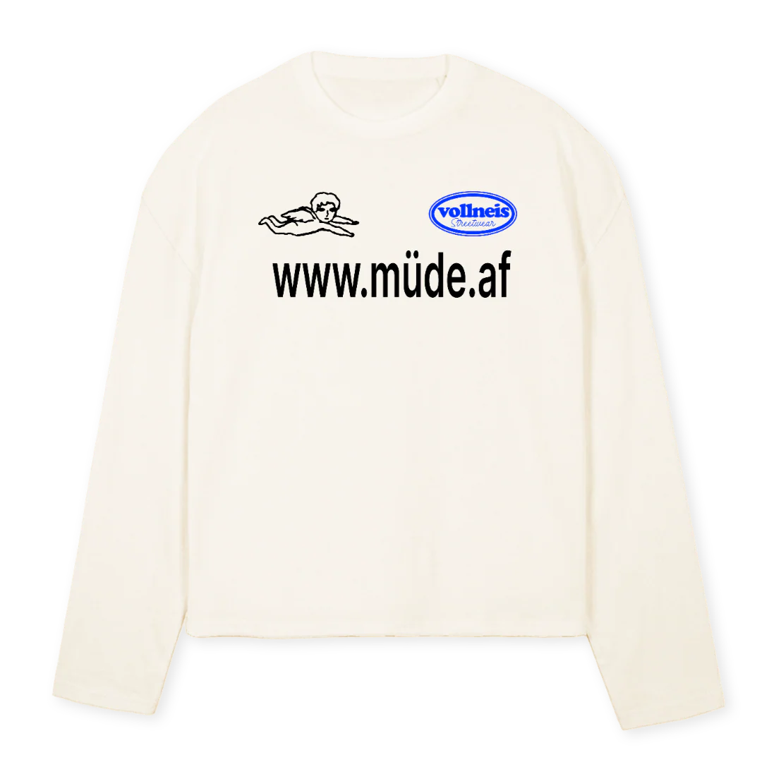 LSMUDEAS Vintage White Oversized Boxy LS Tee.