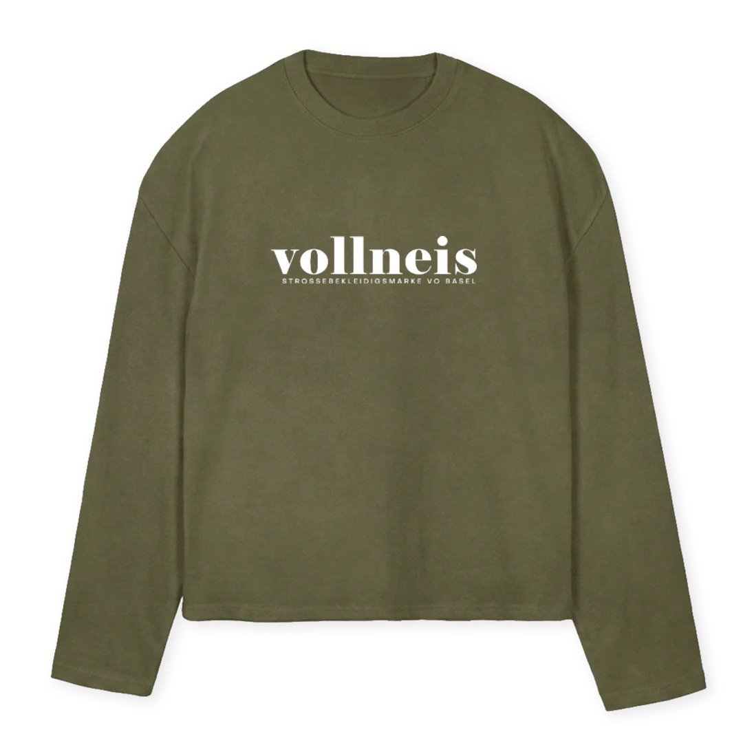 LSOLIVELOGO Vintage Olive Oversized Boxy LS Tee.