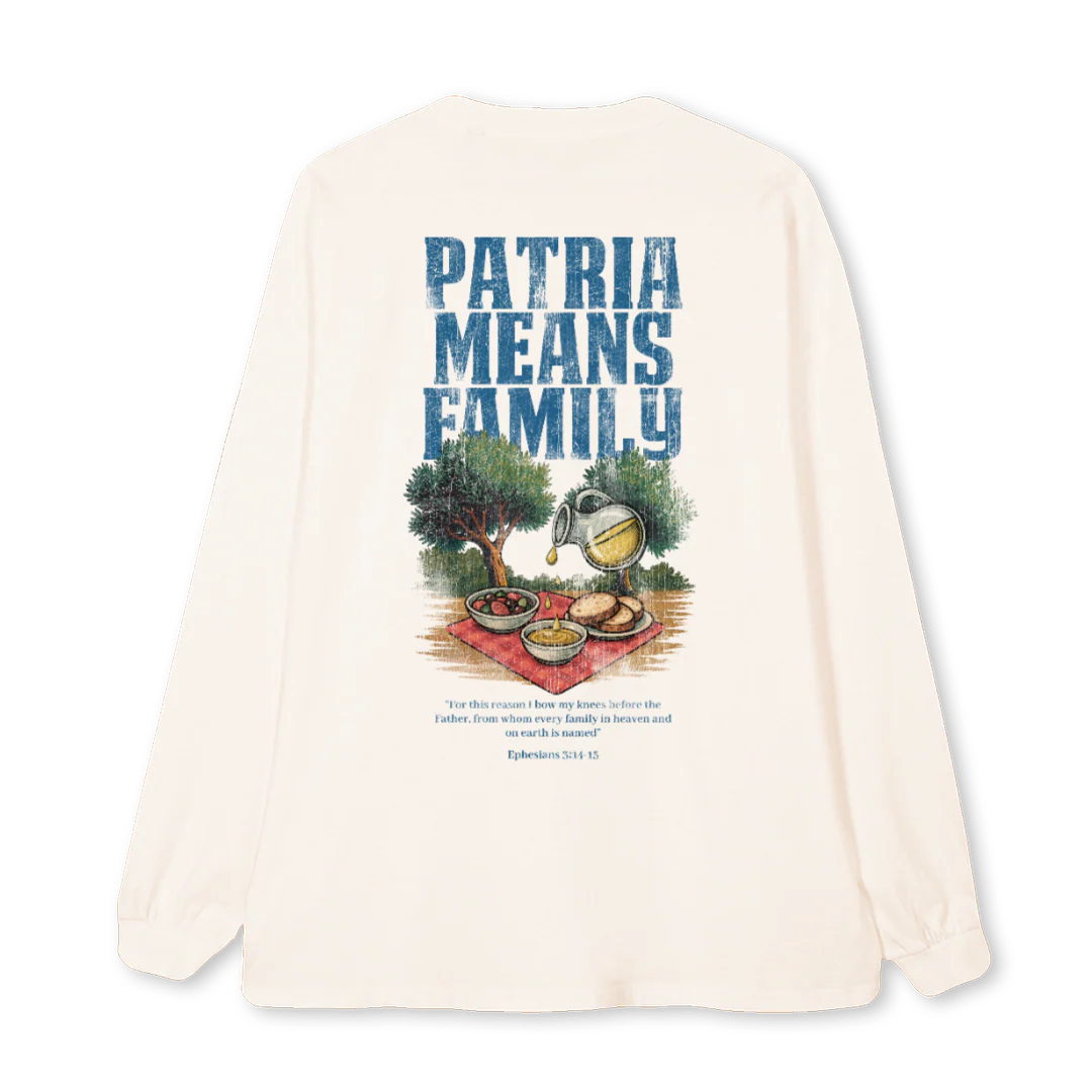 LSPATRIAMEANSFAMILY Vintage White Oversized LS Tee. - Image 2