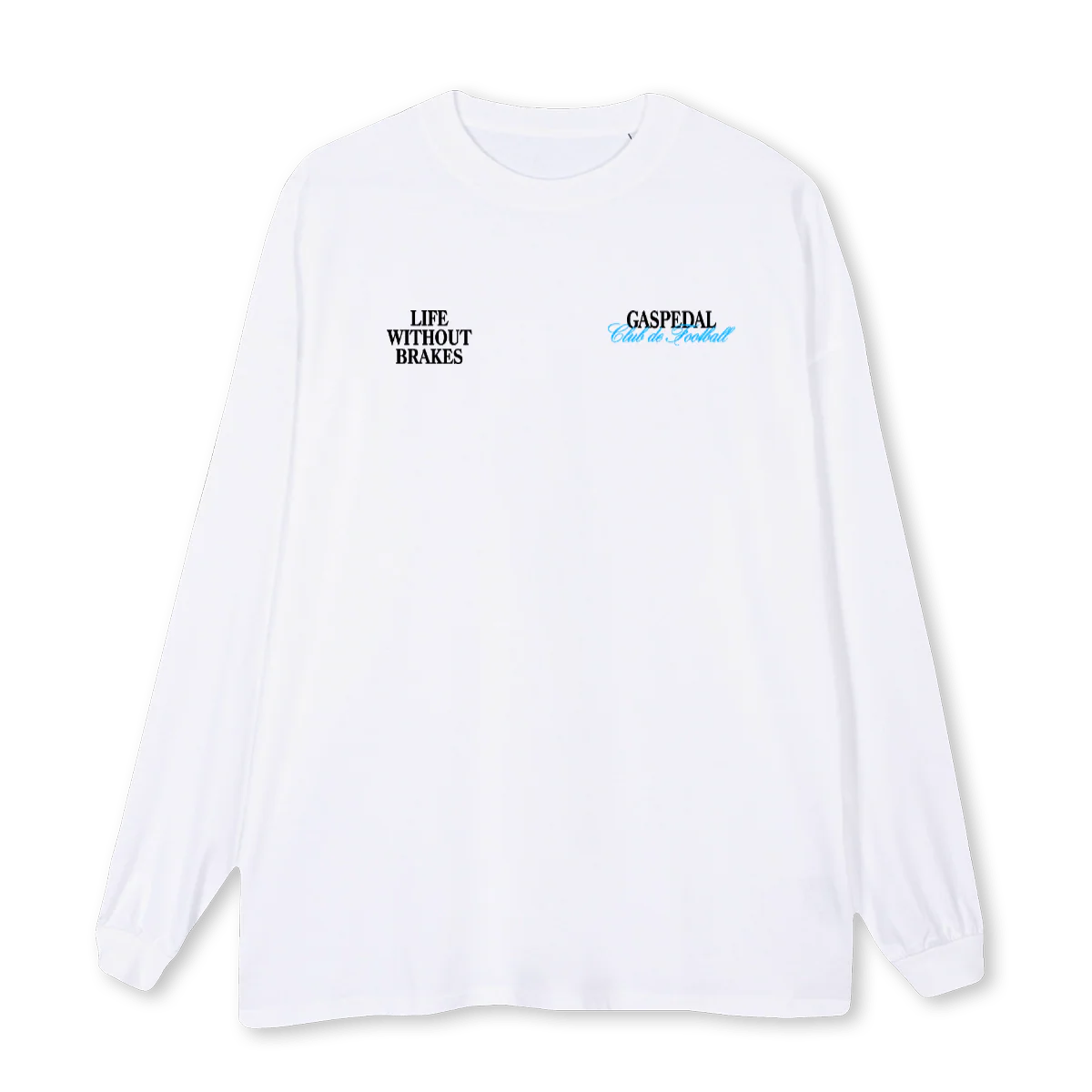 LSTEEWHITELUXURY White Oversized LS Tee.