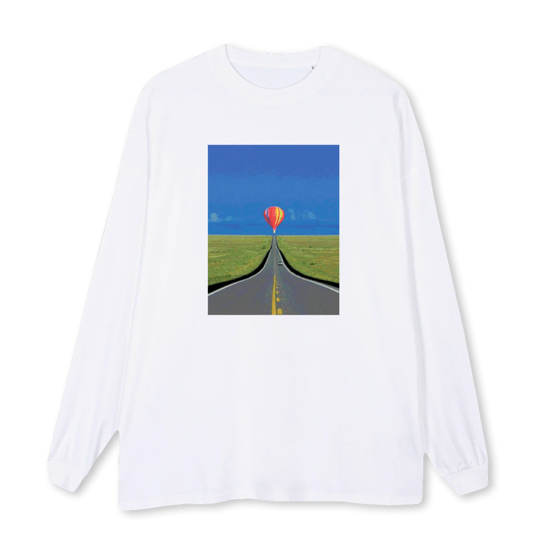 LSWHITEBALLOON White Oversized LS Tee.