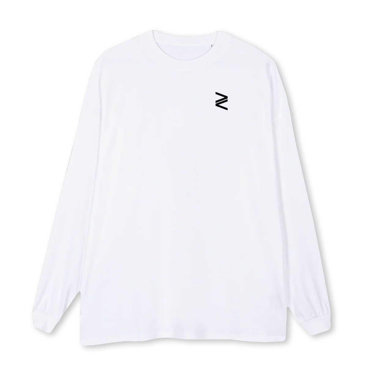 LSWHITEBLACKLOGO White Oversized LS Tee.