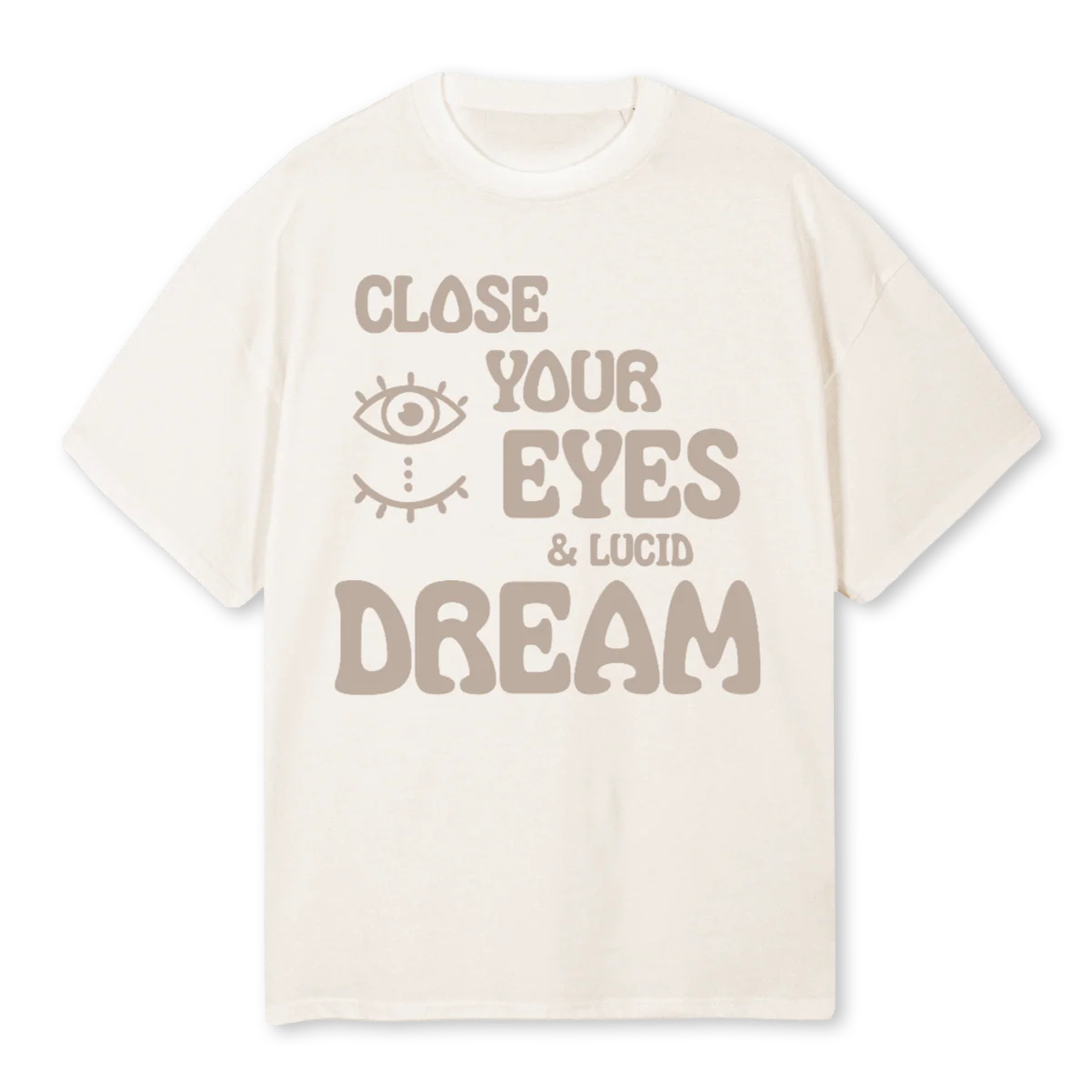 LUCID DREAM Vintage White Oversized Tee.