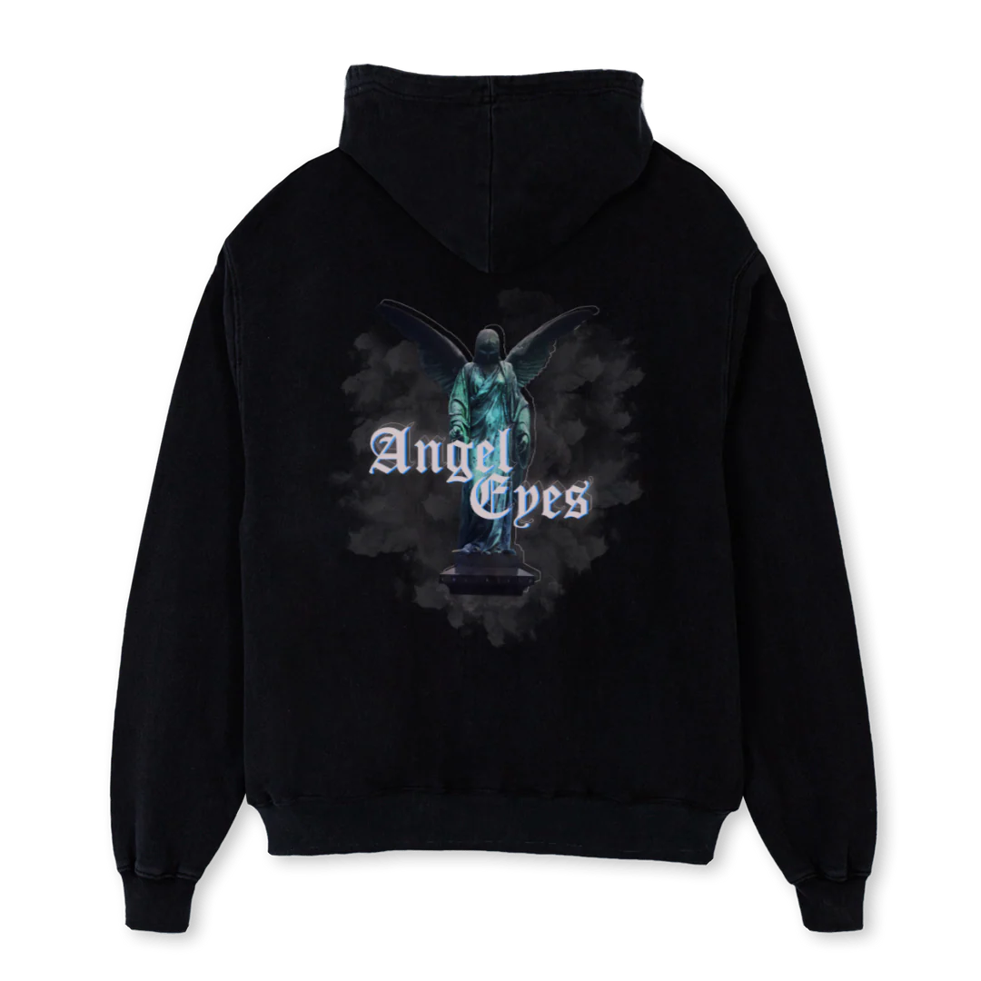 LUCIDLL Black Oversized Hoodie.