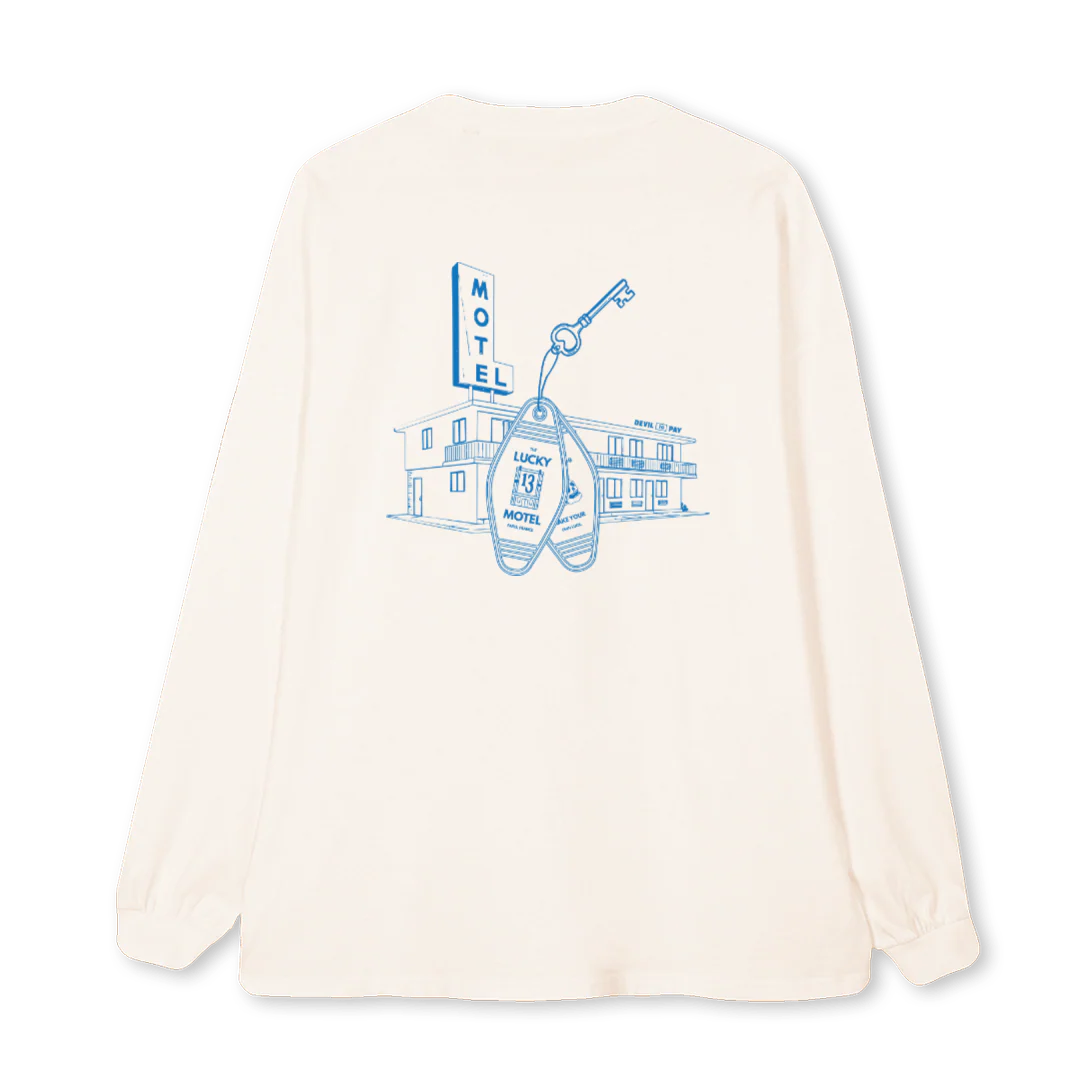 LUCKYMOTEL Vintage White Oversized LS Tee. - Image 2