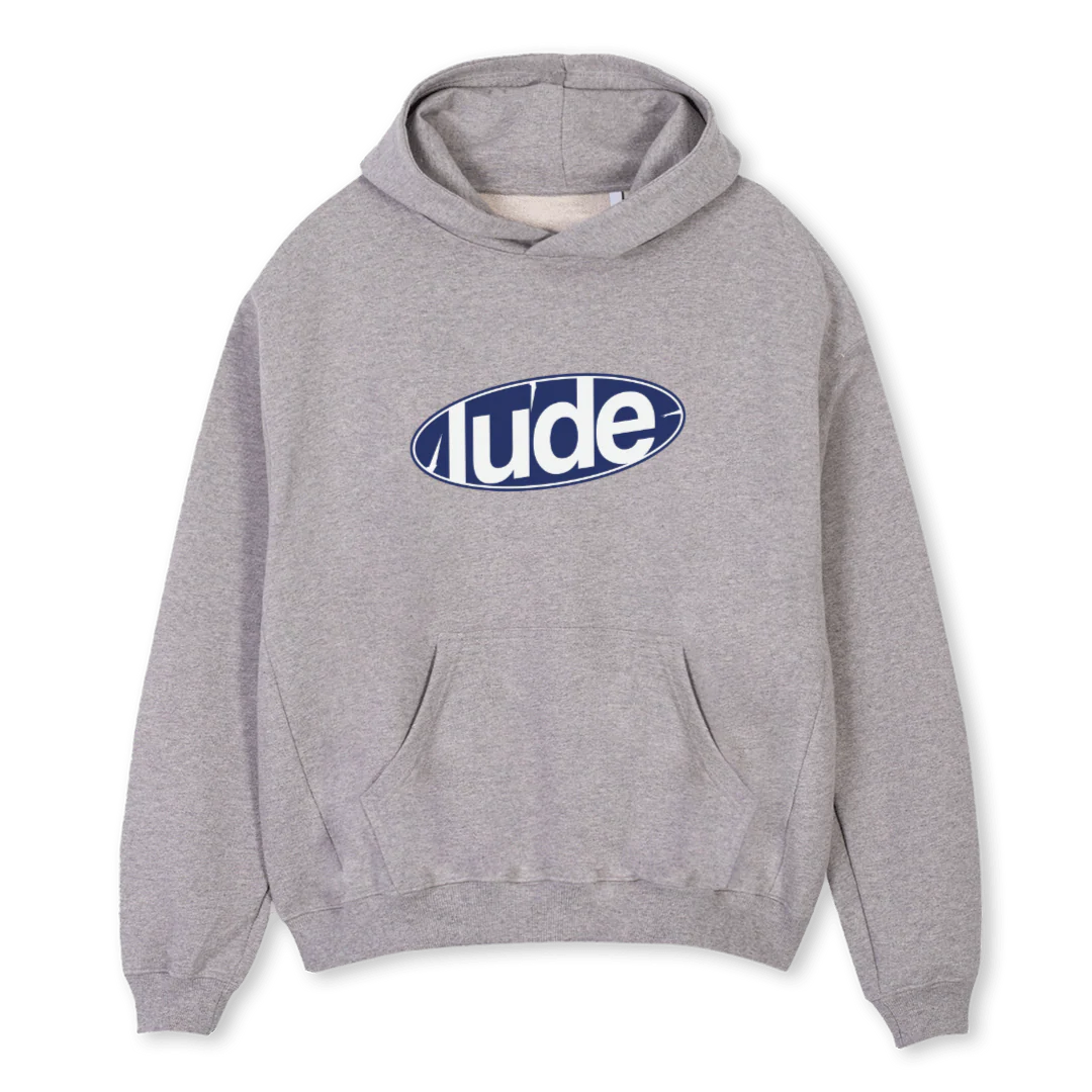 LUDEBLUE Grey Marl Oversized Hoodie.