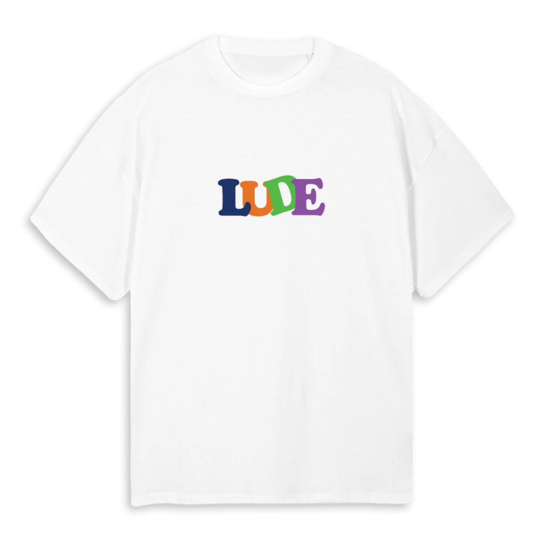 LUDEPOP White Oversized Tee.