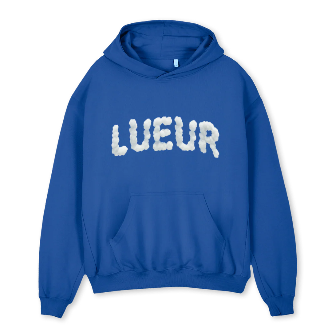 LUEURCLOUDFONT Cobalt Blue Oversized Hoodie.