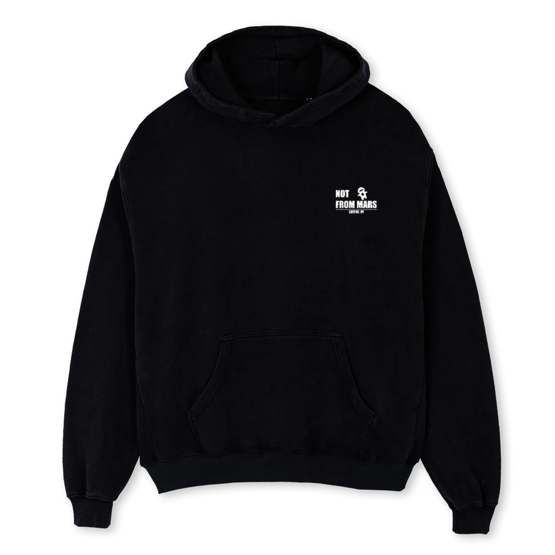 LUNARBLACK Black Oversized Hoodie.