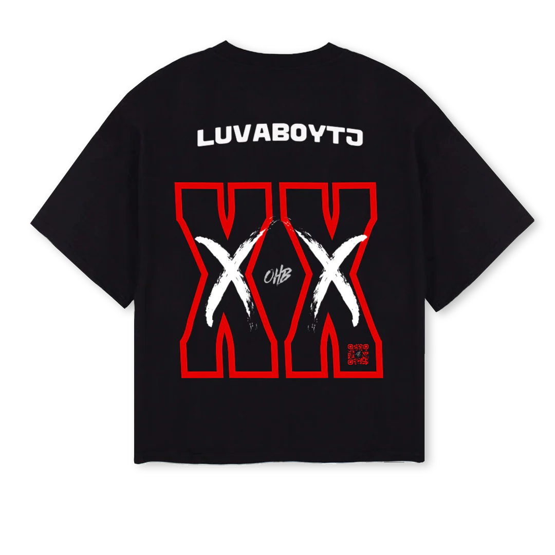LUVABOY REPEAT Black Oversized Boxy Tee. - Image 2