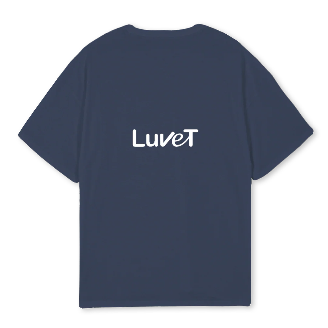 LUVETMSGTEE Navy Blue Oversized Tee. - Image 2