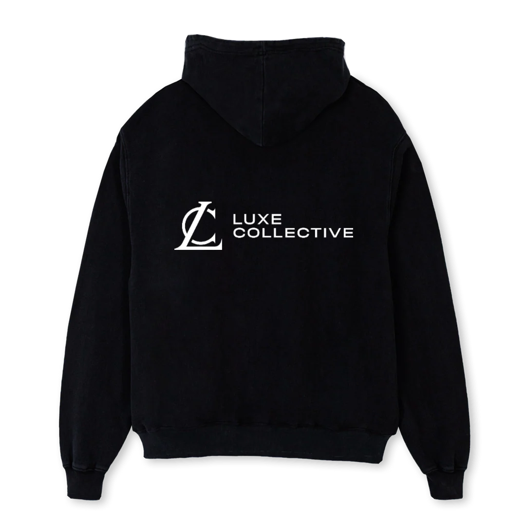 LUXE STAFF H Black Oversized Hoodie. - Image 2