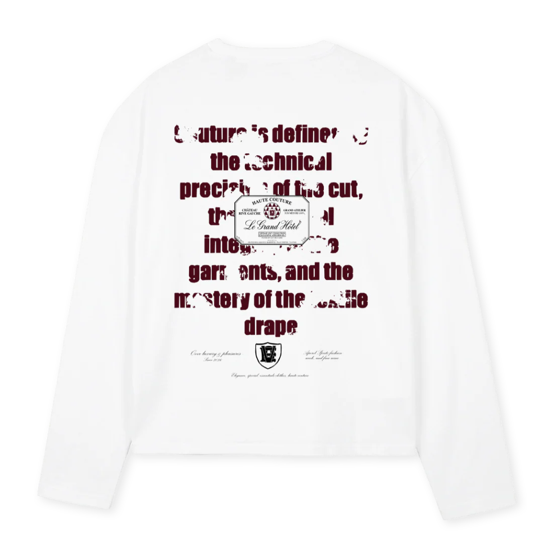 LUXURY White Oversized Boxy LS Tee. - Image 2